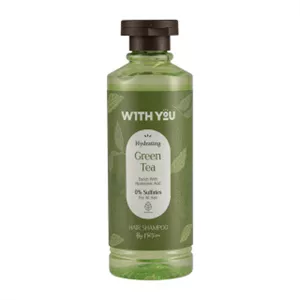 شامپو آبرسان ویت یو حاوی چای سبز و هیالورونیک اسید مناسب انواع مو حجم 300 میلی لیتر With You Green Tea And Hyaluronic Acid Hydrating Shampoo 300 ml