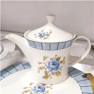 کاسه بزرگ آبگوشت خوری 6 عددی آنجلا آبی گلدار MK186