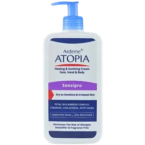 کرم مرطوب کننده و التیام بخش دست، صورت و گردن آتوپیا آردن سنسی پرو | مناسب پوست خشک و حساس | پمپی