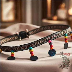 نوار پولکی مهره چوبی آویزی