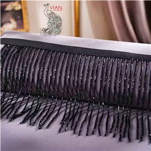 نوار ریشه ملیله بلند مشکی 15 سانتی