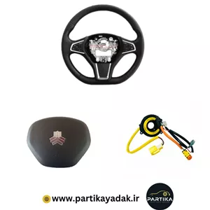 مجموعه غربیلک فرمان دی کات به همراه کلیید های فرمان بک لایت دار ،ایربگ و کلید چرخشی 9 کانال ساینا/کوییک