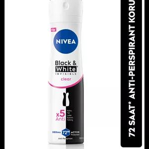 NIVEA ضد تعریق اسپری زنانه سیاه و سفید شفاف 150 میلی لیتر و رول زیر بغل کوچک سیاه و سفید شفاف