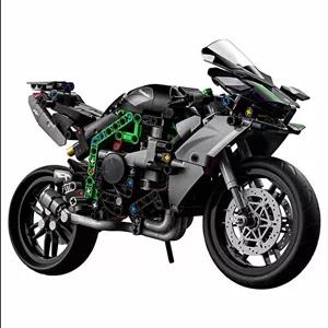 لگو و اسباب بازی های ساخت محور TECHNIC KAWASAKI NINJA H2R MOTORCYCLE 42170 کلکسیونی Y برای کودکان 10 سال به بالا اورجینال LEGO