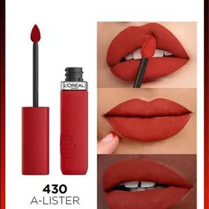 L'Oreal Paris رژ لب مایع مات Infaillible Resistance ماندگاری 16ساعته شماره 430 رنگ قرمز