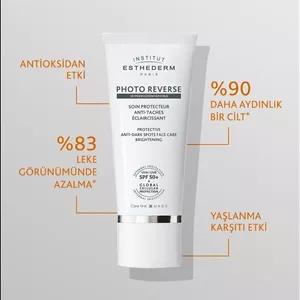 INSTITUT ESTHEDERM کرم ضدآفتاب محافظت‌کننده اوراق Uva/UVB SPF50  باعث معکوس شدن لکه‌های عکس 50 میلی‌لیتر