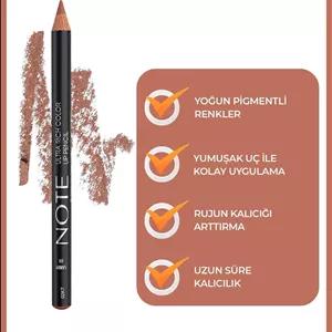 خط لب مداد رنگی فوق العاده غنی 01 شنی برهنه Note Cosmetics