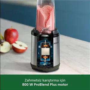 مخلوط کن شخصی بلندر قدرت 800 وات فناوری PROBLEND PLUS تیغه های قابل جابجایی کاسه بزرگ اورجینال Philips