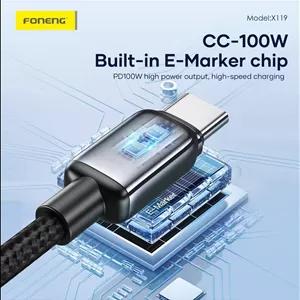 کابل شارژ سریع 100 واتی 1 متری سامسونگ HUAWEI XIAOMI APPLE IPHONE 15 16 17 PLUS PRO MAX TYPE C فیبکس Fibaks