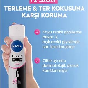 NIVEA اسپری ضد تعریق شفاف مشکی و سفید نامرئی 150 میلی لیتر بسته 3 عددی زنانه