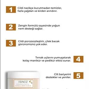 اسکراب بدن مغذی پاک کننده و مرطوب وانیلی لایه بردار 300 گرم Sinoz