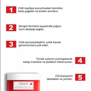 اسکراب بدن مغذی پاک کننده پوست لایه برداری توت فرنگی مرطوب 300 گرم Sinoz