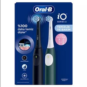 مسواک شارژی ست برقی 2 عددی IO – MIDNIGHT مشکی GREEN اورجینال Oral-B