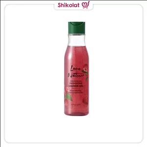 ژل دوش لایه بردار و انرژی بخش حاوی نعناع و تمشک ارگانیک لاو نیچر اوریفلیم