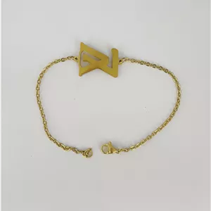 دستبند دخترانه پلاک لویی ویتون جنس استیل