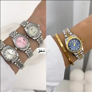 ساعت رولکس زنانه صفحه سفید و صورتی۷۷۴