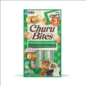 تشویقی بالشتی گربه اینابا مدل Churu Bites - روکش مرغ با مغز تن و سالمون (بسته ۳ عددی)