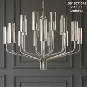 لوستر فلزی مدرن مدل تینا نقره ای