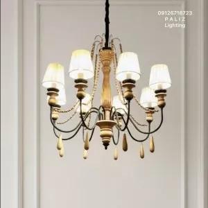 لوستر چوبی فلزی نئوکلاسیک روستیک شید دار