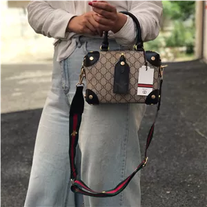 کیف زنانه گوچی Gucci کرم طرح مونوگرام | کیف دستی و دوشی شیک کد 1059