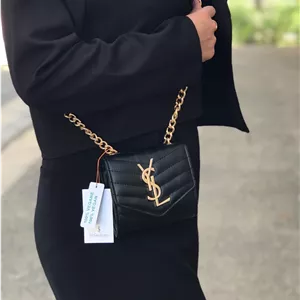کیف زنانه دوشی YSL مشکی زنجیری وارداتی مدل 44
