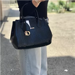 کیف زنانه دیور Dior مشکی طرح کروکودیلی | کیف دستی شیک و جادار