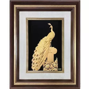 تابلو طلا طاووس روی پایه