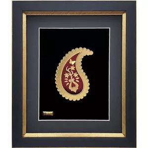 تابلو طلا بته جقه قرمز بزرگ