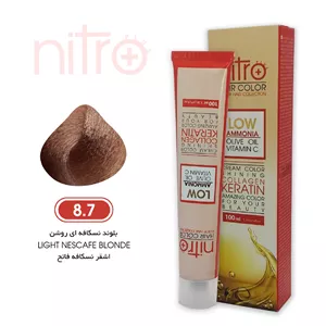 رنگ مو بلوند نسکافه‌ای روشن نیترو حاوی کراتین Nitro Color 8.7