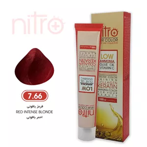 رنگ مو قرمز یاقوتی نیترو حاوی کراتین Nitro Color 7.66