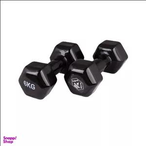 دمبل وزنه پویا (Vazne Pooya) مدل روکش دار وزن 6 کیلوگرم بسته 2 عددی