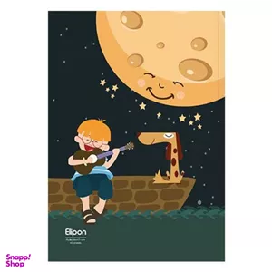 دفتر مدرسه‌ای‌ 40 برگ تک خط وزیری شومیز فانتزی جلد گلاسه الیپون (Elipon) کد 2921227 وزن 300 گرم