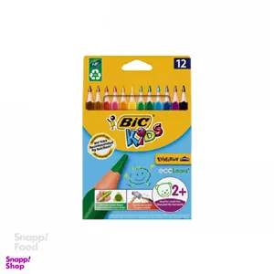 مداد رنگی بیک (Bic) مدل اکوایولیشن سری کیدز 12 رنگ