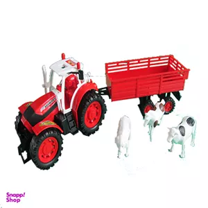 ماشین بازی مدل تراکتور مزرعه رنگ قرمز