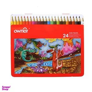 مداد رنگی 24 رنگ اونر (Owner) مدل تخت فلزی
