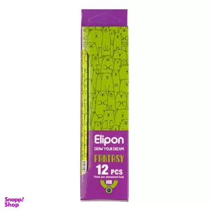 مداد مشکی الیپون (Elipone) مدل فانتزی گرد کد 8101712 بسته 12 عددی