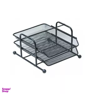 کازیه دوطبقه توری فلزی رنگ مشکی 