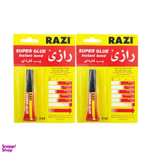 چسب قطره ای رازی (Razi) مدل Super Glue حجم 3 میلی لیتر بسته 2 عددی