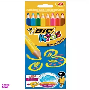 مداد رنگی بیک (Bic) مدل جامبو 8 رنگ
