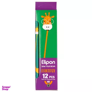 مداد مشکی الیپون (Elipone) مدل فانتزی گرد کد 8101312 بسته 12 عددی