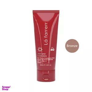 کرم ضدآفتاب و ضدلک رنگی لافارر مدل SPF40-Bronze مناسب پوست های چرب و مختلط حجم 40 میلی لیتر