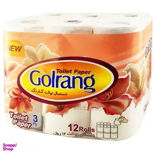 دستمال توالت گلرنگ بسته 12 عددی