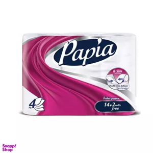 دستمال توالت پاپیا (Papia) مدل 16 قلو 4 لایه