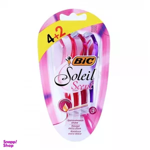 تیغ اصلاح بانوان بیک (Bic) مدل سولیل عطری 3 تیغه بسته 2 4 عددی