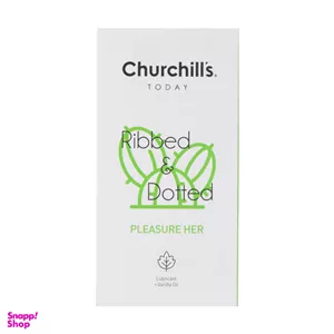 کاندوم چرچیلز (Cherchills) مدل Ribbed And Dotted بسته 12 عددی