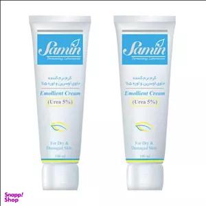 کرم نرم کننده ثمین (Samin) حاوی اوسرین و اوره 5 درصد مناسب پوست خشک و آسیب دیده حجم 100 میلی لیتر بسته 2 عددی پک 2 عددی