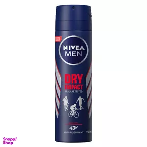اسپری مردانه نیوآ (Nivea) مدل Dry Impact real life tested حجم 150 میلی‌لیتر به همراه رول ضد تعریق حجم 50 میلی‌لیتر