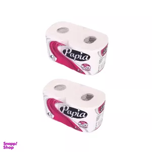 دستمال توالت پاپیا (Papia) مدل 4 لایه بسته 2 عددی مجموعه 2 عددی