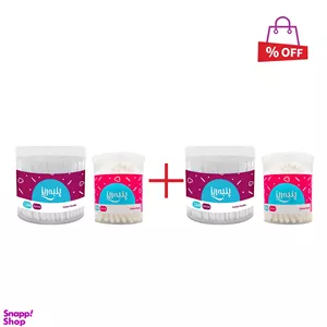 گوش پاک کن پنبه ریز Cir_cle بسته 200 عددی به همراه گوش پاک کن پنبه ریز مدل Cir_cle بسته 100 عددی مجموعه 2 عددی
