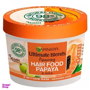 ماسک مو تغذیه کننده و نرم کننده گارنیه (Garnier) مدل Hair Food & Papaya حجم 400 میلی لیتر
